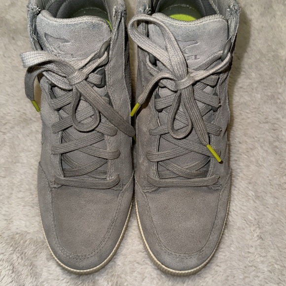 🩶EUC Sorel Out N About Waterproof Leather Wedge Sneakers - Picture 4 of 12